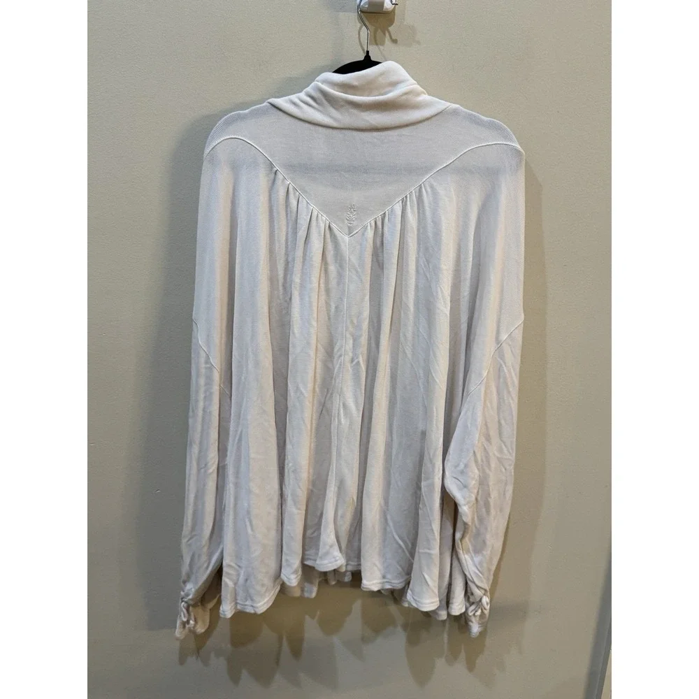Free People Movement Early Riser slouchy white cowl-neck pullover hoodie Ivory